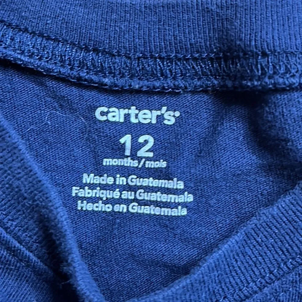 Carters short sleeve shirt 12 months cotton Blue whale Summer coastal nautical